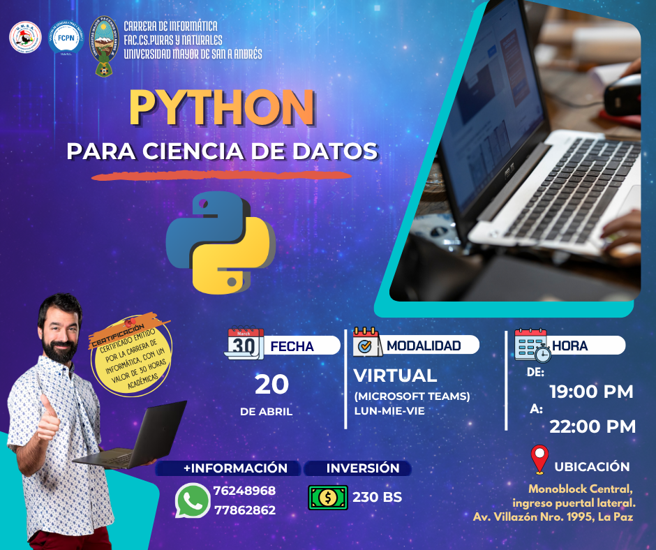 Afiche del curso Python para Ciencia de Datos